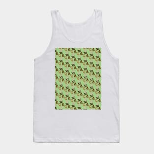 Geometric pattern mint green and brown Tank Top